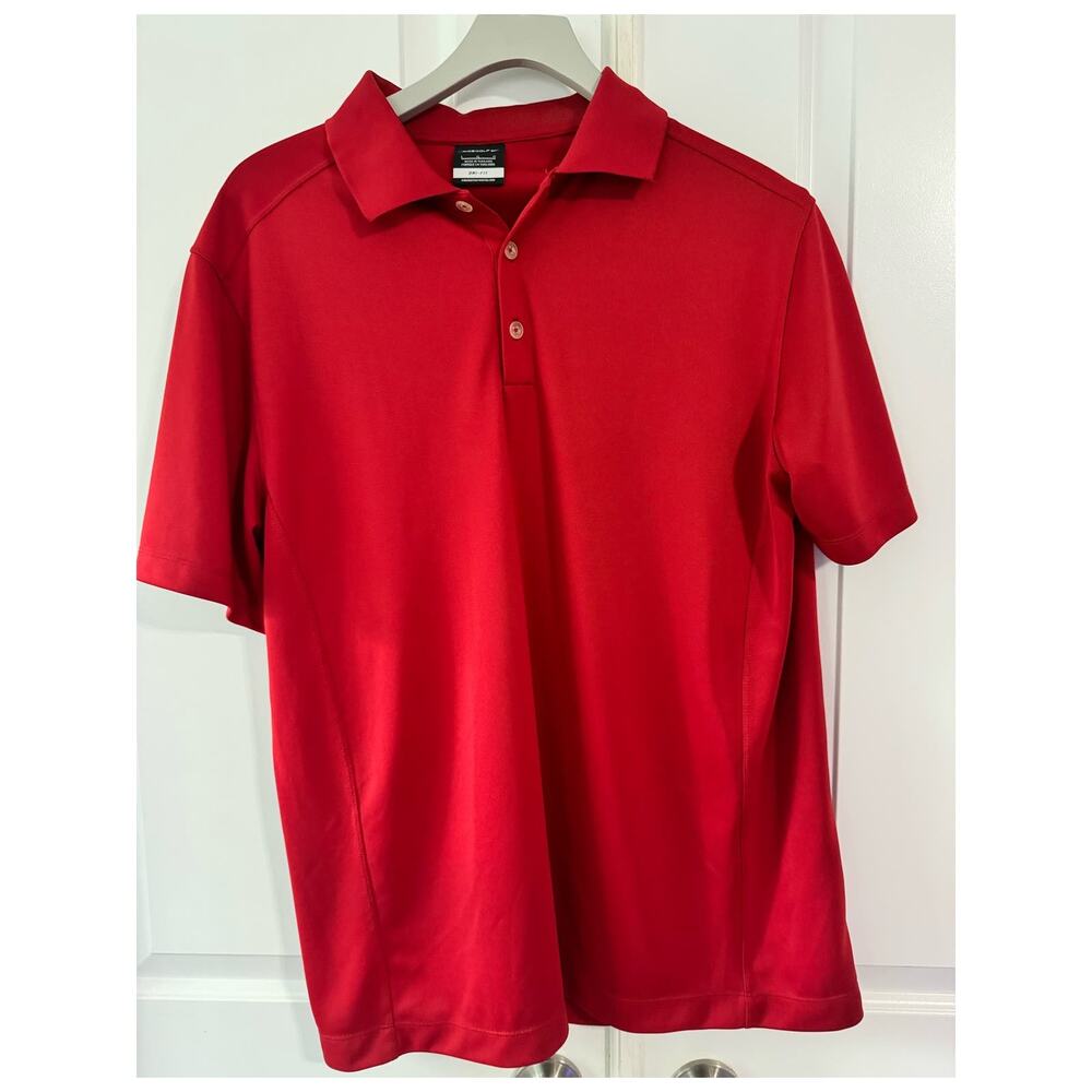 Nike Golf Dri Fit Mens Size Large Red Polo Short Sleeve Shirt 465802-648